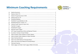 Minimum Coaching Requirements - Football Federation Australia