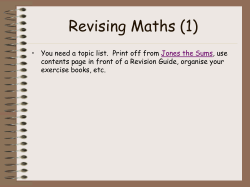 Revising Maths (1)
