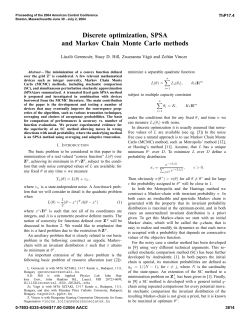 Discrete Optimization, SPSA and Markov Chain Monte Carlo Methods