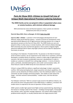 Paris Air Show 2015: UVision to Unveil Full Line of Unique Multi