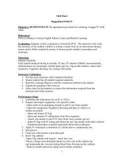 Ruggedized Field IV Skill Sheet - Special Operations Medical