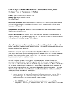 Case Study #23: Contractor Botches Claim for Non