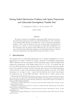 Solving Global Optimization Problems with Sparse
