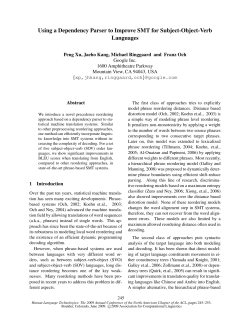 Using a Dependency Parser to Improve SMT for Subject