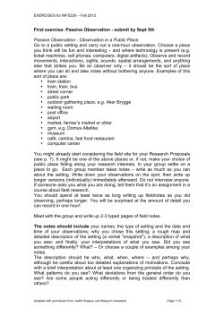 First exercise: Passive Observation