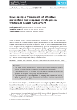 Developing a framework of effective prevention and response