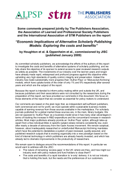 economic implications of alternative scholarly publishing models