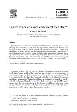 Can equity and efficiency complement each other?$