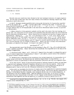 Local topological properties of complex algebraic sets