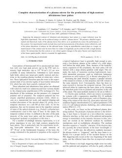 Complete characterization of a plasma mirror for the production of