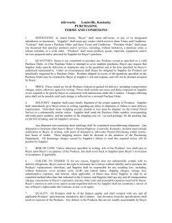 Supplier Terms and Conditions