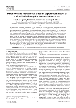 Parasites and mutational load: an experimental test of a pluralistic