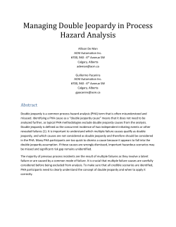 Managing Double Jeopardy in Process Hazard Analysis