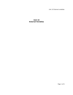 Unit 10 External variables Unit 10 External Variables Evariables The