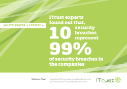 ITrust experts found out that, 10 security breaches represent of