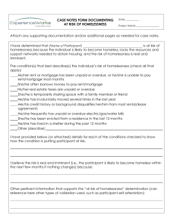 case notes form documenting homelessness