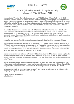 Hear Ye - Hear Ye - Veteran Car Club of Australia (Victoria)