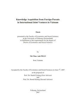 Knowledge Acquisition from Foreign Parents in International Joint