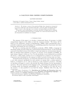 A CALCULUS FOR COSTED COMPUTATIONS 1. Introduction The
