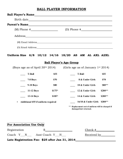 ball player information - Plattsmouth Parents Baseball Association