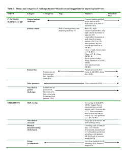 Handover Strategies at Change of Shift in the