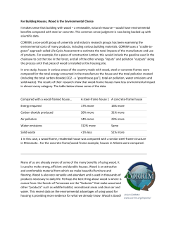 For Building Houses, Wood is the Environmental Choice It makes