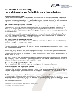 How to Conduct Informational Interviews and