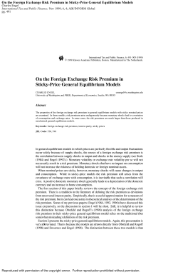 On the Foreign Exchange Risk Premium in Sticky