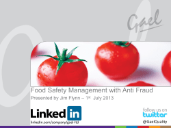 Example Real Time Food Fraud Risk Register Showing Current