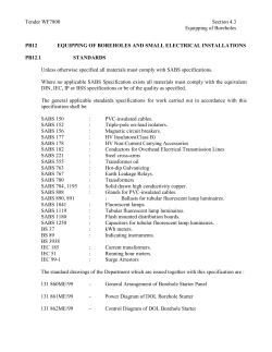 Maintenance spec - Department of Water Affairs