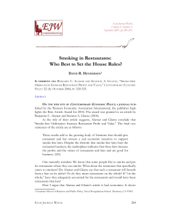 Smoking in Restaurants: Who Best to Set the House Rules?