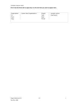 Template progress report