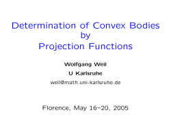Determination of Convex Bodies by Projection Functions