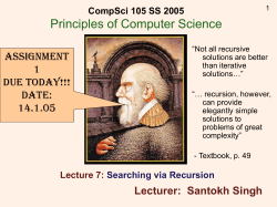 Lecture 7 - Department of Computer Science