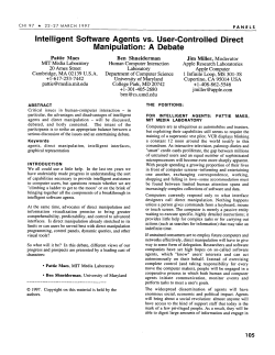 Intelligent Software Agents vs. User