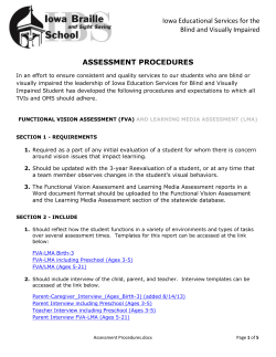 Functional Vision Assessment (FVA) and Learning Media