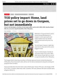 TOD policy impact: Home, land prices set to go down in Gurgaon