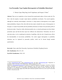 Can Personality Type Explain Heterogeneity in Probability Distortions?