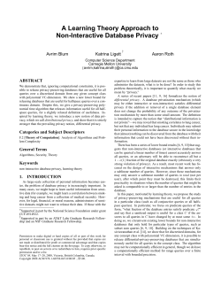A Learning Theory Approach to Non
