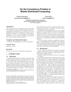 On the Consistency Problem in Mobile Distributed Computing
