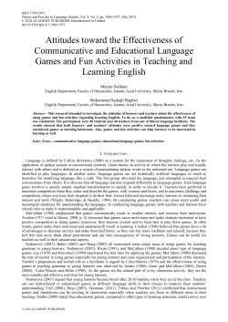 Attitudes toward the Effectiveness of Communicative