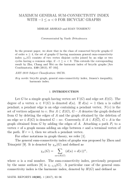 MAXIMUM GENERAL SUM-CONNECTIVITY INDEX WITH &minus;1 &le; &alpha;
