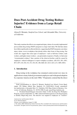 Does Post-Accident Drug Testing Reduce Injuries?