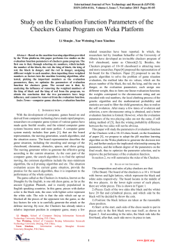 Study on the Evaluation Function Parameters of the Checkers Game