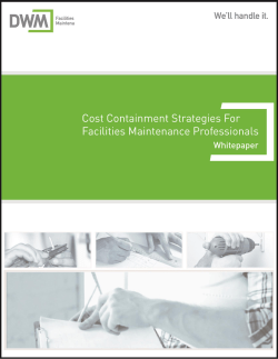 Cost Containment Strategies for Facilities Maintenance Professionals