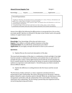 Absurd Person Singular Test answers