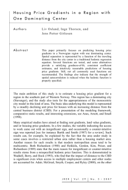 Housing Price Gradients in a Region with One Dominating Center