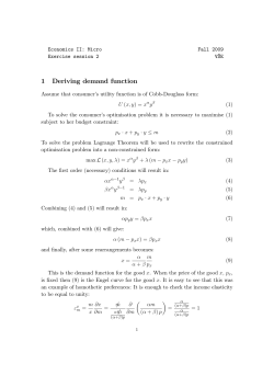 1 Deriving demand function