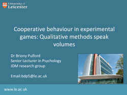 Cooperative behaviour in experimental games: Qualitative methods