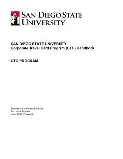 Corporate Travel Card Program (CTC) Handbook